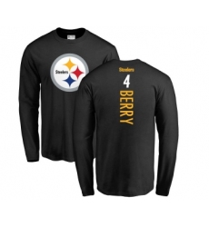 Football Pittsburgh Steelers #4 Jordan Berry Black Backer Long Sleeve T-Shirt