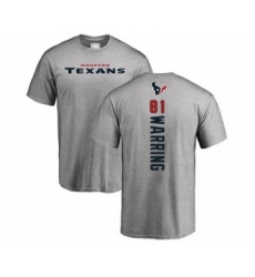 Football Houston Texans #81 Kahale Warring Navy Blue Backer Long Sleeve T-Shirt