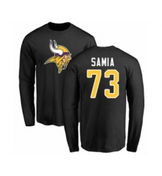 Football Minnesota Vikings #73 Dru Samia Purple Backer Long Sleeve T-Shirt