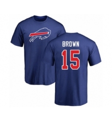 Football Buffalo Bills #15 John Brown Royal Blue Name & Number Logo T-Shirt