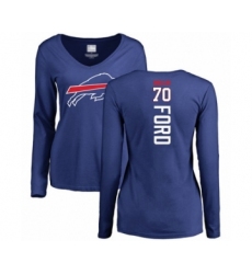 Football Women's Buffalo Bills #70 Cody Ford Royal Blue Backer Long Sleeve T-Shirt