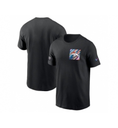 Men's Denver Broncos Black 2023 Crucial Catch Sideline Tri-Blend T-Shirt