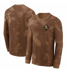 Men's Cleveland Browns Brown 2023 Salute To Service Long Sleeve T Shirt