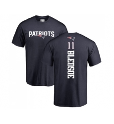 Football New England Patriots #11 Drew Bledsoe Navy Blue Backer T-Shirt
