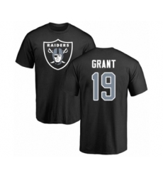 Football Oakland Raiders #19 Ryan Grant Black Name & Number Logo T-Shirt