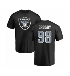 Football Oakland Raiders #98 Maxx Crosby Black Name & Number Logo T-Shirt