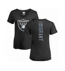 Football Women's Oakland Raiders #19 Ryan Grant Black Backer T-Shirt
