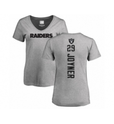 Football Women's Oakland Raiders #29 Lamarcus Joyner Ash Backer T-Shirt