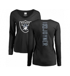 Football Women's Oakland Raiders #29 Lamarcus Joyner Black Backer Long Sleeve T-Shirt