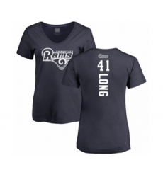 Football Women's Los Angeles Rams #41 David Long Navy Blue Backer T-Shirt