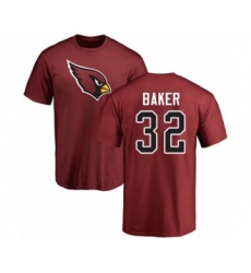 Football Arizona Cardinals #32 Budda Baker Maroon Name & Number Logo T-Shirt