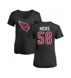 Football Women's Arizona Cardinals #58 Jordan Hicks Black Name & Number Logo T-Shirt