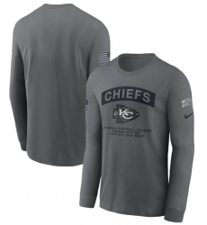 Men's Kansas City Chiefs Gray 2026 Salute to Service Long Sleeve T-Shirt