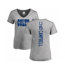 Football Women's Indianapolis Colts #15 Parris Campbell Ash Backer T-Shirt