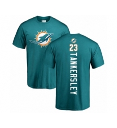 Football Miami Dolphins #23 Cordrea Tankersley Aqua Green Backer T-Shirt