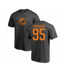 Football Miami Dolphins #95 Tank Carradine Ash One Color T-Shirt