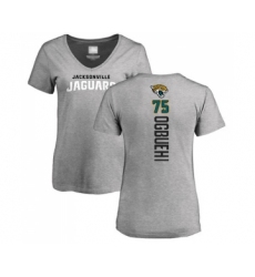 Football Women's Jacksonville Jaguars #75 Cedric Ogbuehi Ash Backer T-Shirt