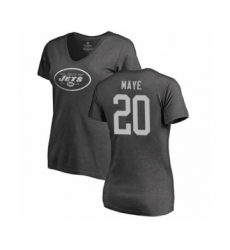 Football Women's New York Jets #20 Marcus Maye Ash One Color T-Shirt