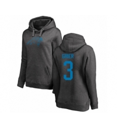 Football Carolina Panthers #3 Will Grier Black Name & Number Logo Long Sleeve T-Shirt