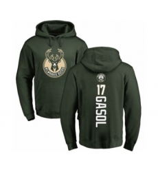 Basketball Milwaukee Bucks #17 Pau Gasol Green Backer Pullover Hoodie