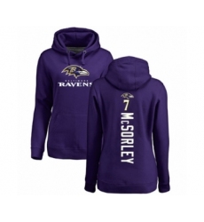 Football Women's Baltimore Ravens #7 Trace McSorley Purple Backer Pullover Hoodie