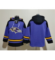 Men's Baltimore Ravens Blank Ageless Must-Have Lace-Up Pullover Hoodie