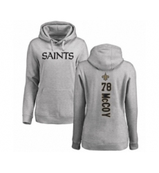 Football Women's New Orleans Saints #78 Erik McCoy Ash Backer Pullover Hoodie