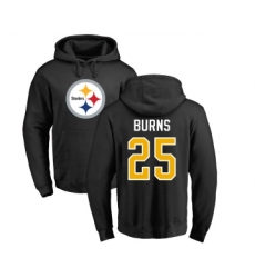 Football Pittsburgh Steelers #25 Artie Burns Black Name & Number Logo Pullover Hoodie