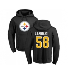 Football Pittsburgh Steelers #58 Jack Lambert Black Name & Number Logo Pullover Hoodie