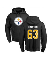 Football Pittsburgh Steelers #63 Dermontti Dawson Black Name & Number Logo Pullover Hoodie