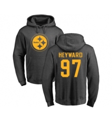 Football Pittsburgh Steelers #97 Cameron Heyward Ash One Color Pullover Hoodie