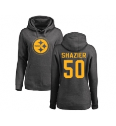 Football Women's Pittsburgh Steelers #50 Ryan Shazier Ash One Color Pullover Hoodie