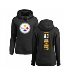Women's Pittsburgh Steelers #83 Zach Gentry Black Backer Pullover Hoodie