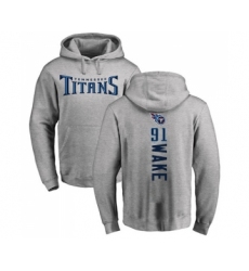 Football Tennessee Titans #91 Cameron Wake Ash Backer Pullover Hoodie