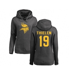 Football Women's Minnesota Vikings #19 Adam Thielen Ash One Color Pullover Hoodie