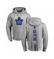Hockey Toronto Maple Leafs #61 Nic Petan Ash Backer Pullover Hoodie