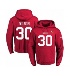 Football Men's San Francisco 49ers #30 Jeff Wilson Red Name & Number Pullover Hoodie