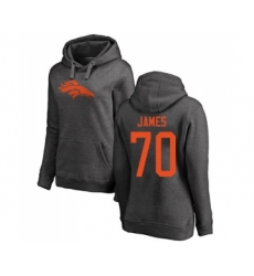 Football Women's Denver Broncos #70 Ja'Wuan James Ash One Color Pullover Hoodie