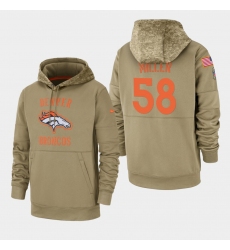 Men's Denver Broncos #58 Von Miller 2019 Salute to Service Sideline Therma Pullover Hoodie - Tan