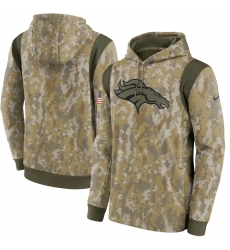 Men's Denver Broncos Nike Camo 2021 Salute To Service Therma Performance Pullover Hoodie