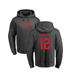 Football New England Patriots #12 Tom Brady Ash One Color Pullover Hoodie
