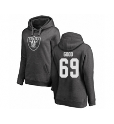Football Women's Oakland Raiders #69 Denzelle Good Ash One Color Pullover Hoodie
