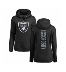 Football Women's Oakland Raiders #98 Maxx Crosby Black Backer Pullover Hoodie
