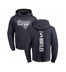 Football Los Angeles Rams #5 Blake Bortles Navy Blue Backer Pullover Hoodie