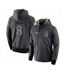 Football Men's Tampa Bay Buccaneers #8 Bradley Pinion Stitched Black Anthracite Salute to Service Player Performance Hoodie