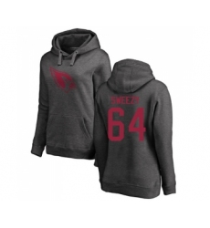 Football Women's Arizona Cardinals #64 J.R. Sweezy Ash One Color Pullover Hoodie