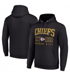 Men's Kansas City Chiefs Black Throwback Logo Pullover Hoodie