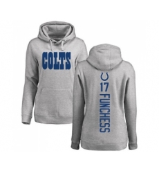 Football Women's Indianapolis Colts #17 Devin Funchess Ash Backer Pullover Hoodie