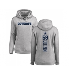 Football Women's Dallas Cowboys #58 Robert Quinn Ash Backer Pullover Hoodie