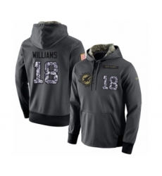 Football Men's Miami Dolphins #18 Preston Williams Stitched Black Anthracite Salute to Service Player Performance Hoodie